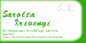 sarolta krivenyi business card